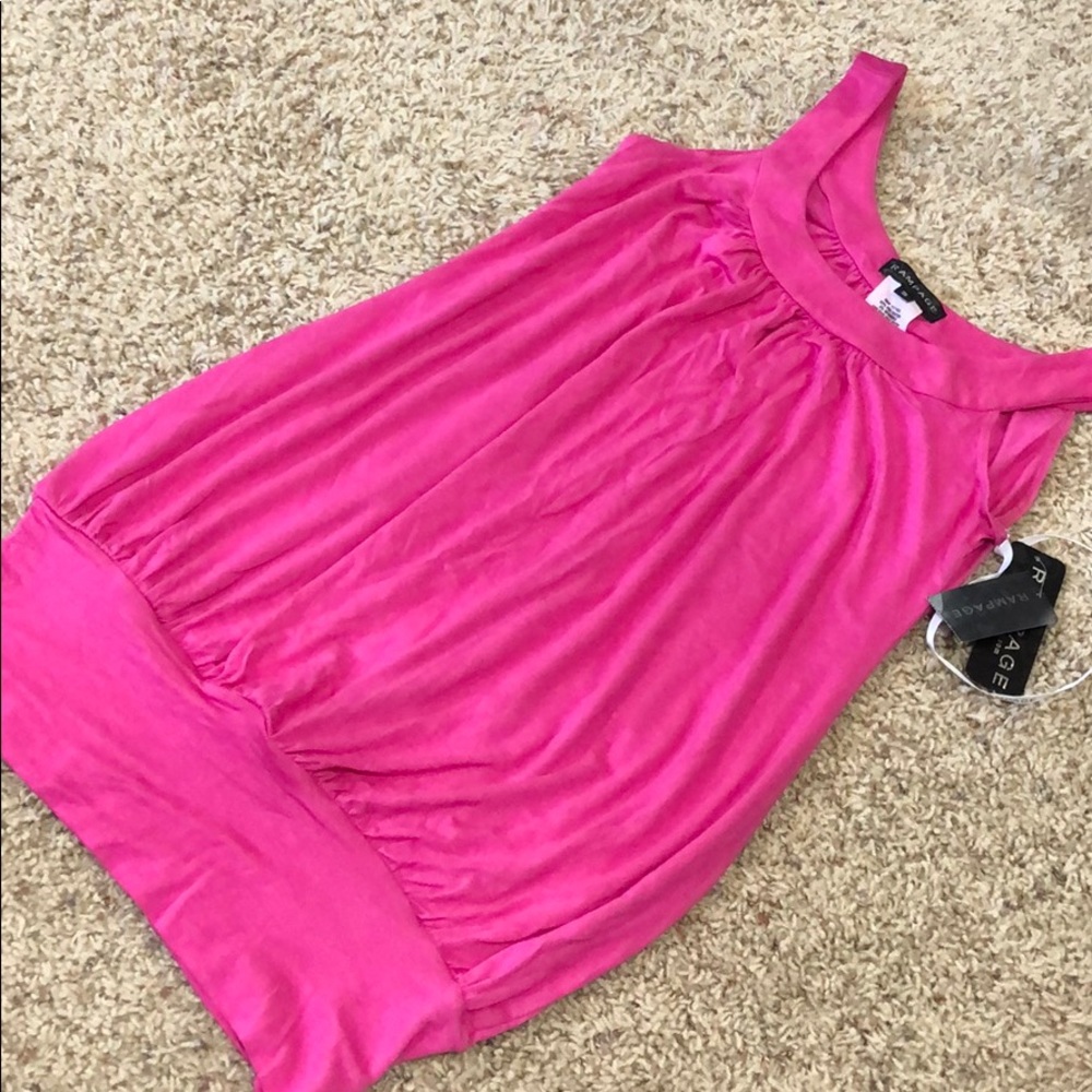 Rampage bright pink tunic top
